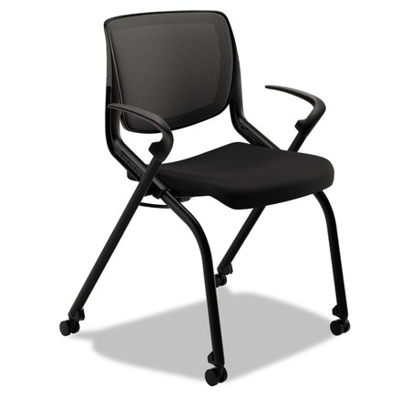 HON Motivate Nesting/Stacking Flex-Back Chair, Supports Up to 300 lb, Onyx Seat, Black Back/Base HMN2.F.A.IM.ON.CU10.CBK